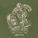 Manx Iron Man & Wheel Green Tee Shirt